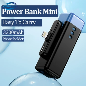 3300 мАч Power Bank Мини-PowerBank Портативный Type C Lightning Micro для iPhone 14 13 Xiaomi Huawei, запасная батарея, беспроводная зарядка