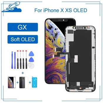 GX Soft OLED для iPhone X Дисплей с 3D сенсорным цифрователем в сборе Для iPhone XS Запасная часть ЖК-экрана с подарком
