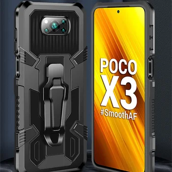 Poco X3 Pro NFC Чехол С Зажимом для Ремня, Задняя Крышка S Для Xiomi Xiaomi Pocophone Pocox3 Pro NFC Poco X 3 Pro Funda Противоударный Чехол В виде Ракушки