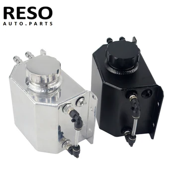 Маслоуловитель RESO - 1L Резервуар со сливной пробкой Сапун Масляный бак Топливный Алюминиевый бак Универсальный