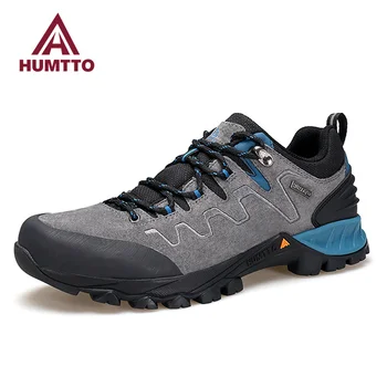 Мужская Походная обувь HUMTTO, водонепроницаемые Альпинистские треккинговые кроссовки, Мужская Роскошная Дизайнерская Кожаная мужская обувь для занятий спортом на открытом воздухе