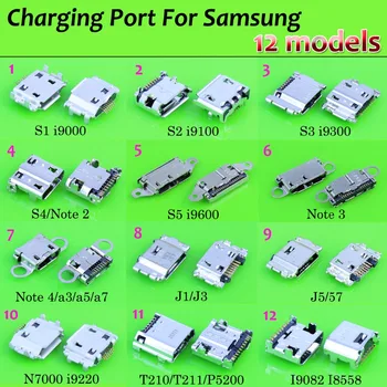 12модель 36 шт. USB Порт Для Зарядки Разъем Jack Для Samsung S1 S2 S3 S4 S5 S6 Примечание 2 3 4 J1 J3 J5 J7 A3 A5 A7 N7000 T210