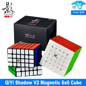 Qiyi 6x6x6 X-MAN Shadow V2 Магнитный Волшебный Скоростной Куб Профессиональный Qiyi 6x6 Cubo Magico Головоломка Развивающие Игрушки